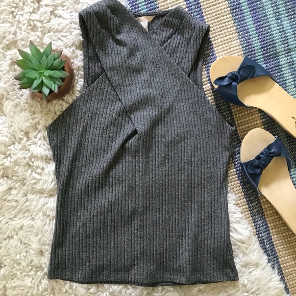 H&M Tops - H&M • Ribbed Criss Cross Tank Top